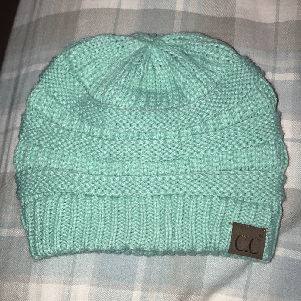 Teal C C knit beanie